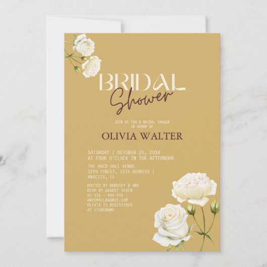 Bloeiende Liefde met White Rose Vrijgezellenfeest Kaart (Voorkant)