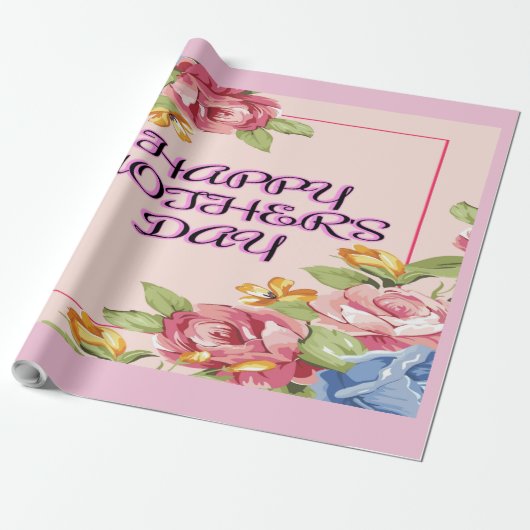 Bloeiende liefde Moederdag Collectie Cadeaupapier (Uitgerold)