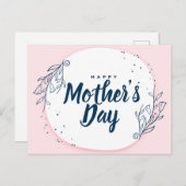 Bloeiende Liefde: Moederdag Floral Kaart Design (Voorkant / Achterkant)