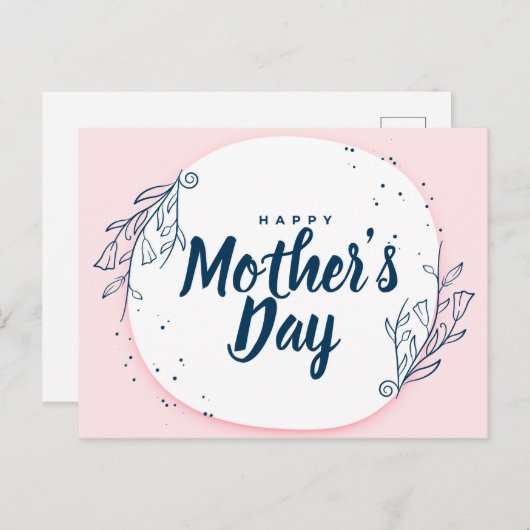 Bloeiende Liefde: Moederdag Floral Kaart Design (Voorkant / Achterkant)