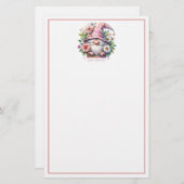 Bloeiende liefde: Moederdag Gnome Briefpapier (Voorkant / Achterkant)