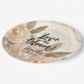 Bloeiende Liefde Rustieke Perzikbloesems Papieren Bordje (Gekanteld)