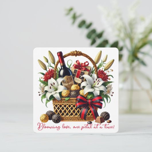 Bloeiende liefde - Valentijnsdag Kaart (Staand voorkant)