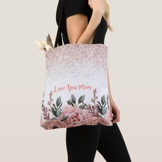 Bloeiende Liefde voor Mam: Bloemen Canvas tas (Dichtbij)