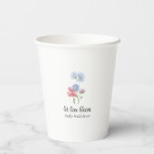 Bloeiende Liefde Wilde Bloem Papieren Bekers (Achterkant)