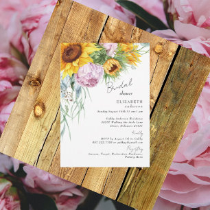 Bloeiende Liefde Zonnebloem Pioenrozen Vrijgezelle Kaart