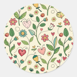 Bloeiende liefdestuin ronde sticker