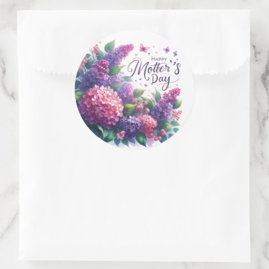 Bloeiende lila's Moederdag Floral Sticker (Tas)