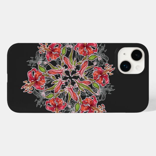 Bloeiende Lily Flower Collage Case-Mate iPhone Case (Achterkant (horizontaal))
