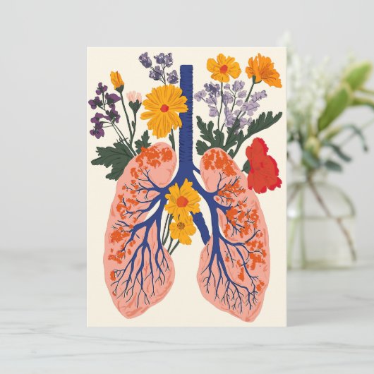 Bloeiende longen - Harmonie van Natuur en gezondhe Feestdagenkaart (Staand voorkant)