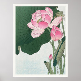 Bloeiende Lotus Bloemen Ohara Koson Japanse kunst Poster