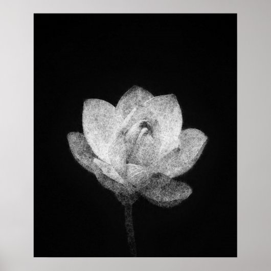 Bloeiende Lotus Flower Bud Sketch Art Poster (Voorkant)