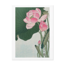 Bloeiende lotus vintage illustratie door Ohara Kos