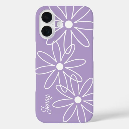 Bloeiende madeliefje bloem moderne lavendel paarse Case-Mate iPhone case (Achterkant)