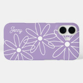 Bloeiende madeliefje bloem moderne lavendel paarse Case-Mate iPhone case (Achterkant (horizontaal))