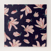 Bloeiende magnolia's, met de hand getekend  patroo legpuzzel (Horizontaal)