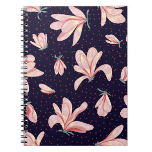 Bloeiende magnolia's, met de hand getekend  patroo notitieboek