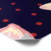 Bloeiende magnolia's, met de hand getekend  patroo poster (Hoek)