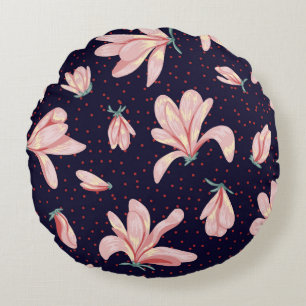 Bloeiende magnolia's, met de hand getekend  patroo rond kussen