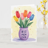 Bloeiende Moederdag kaart (Gele Bloem)