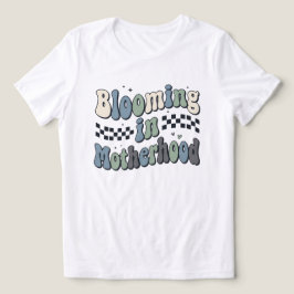 Bloeiende Moederschap Groovy Geruite Mama Cadeau Tri-Blend Shirt