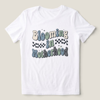 Bloeiende Moederschap Groovy Geruite Mama Cadeau Tri-Blend Shirt