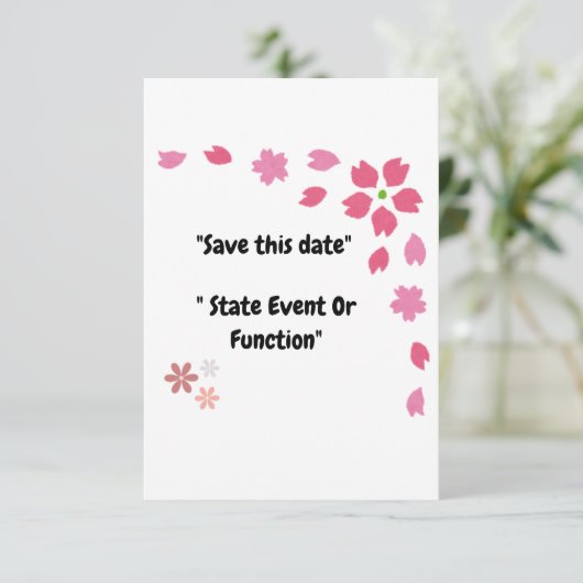 Bloeiende momenten -  save the date (Staand voorkant)