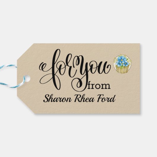 Bloeiende Mooie Cadeaubijsluiter Cadeaulabel (Achterkant Horizontaal)