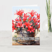 Bloeiende Mooie Lily Bloem Illustratie Kaart (Voorkant)