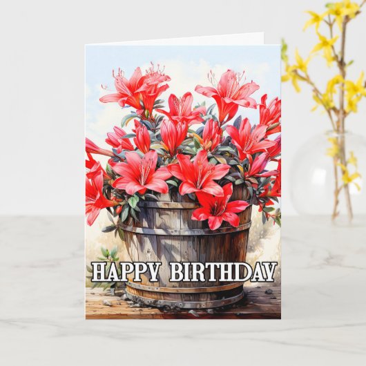 Bloeiende Mooie Lily Bloem Illustratie Kaart (Gele Bloem)