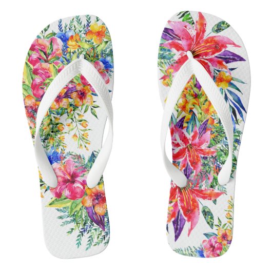 Bloeiende mooie tropische bloemen Teenslippers (Voetbed)
