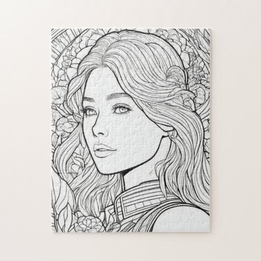 Bloeiende Muze – Kleur Me Legpuzzel (Verticaal)