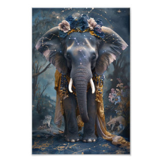 bloeiende olifant foto afdruk