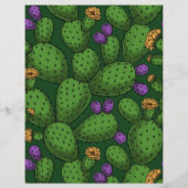 Bloeiende opuntia op donkergroen (Achterkant)