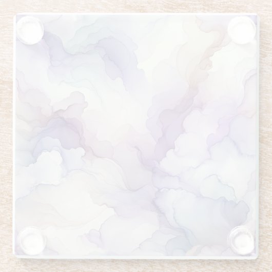 Bloeiende Orchidee Paarse Waterverf Abstracte Kuns Glazen Onderzetter (Achterkant)