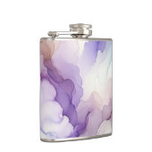 Bloeiende Orchidee Paarse Waterverf Abstracte Kuns Heupfles (Rechts)