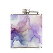 Bloeiende Orchidee Paarse Waterverf Abstracte Kuns Heupfles (Achterkant)