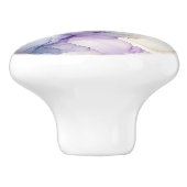 Bloeiende Orchidee Paarse Waterverf Abstracte Kuns Keramische Knop (Zijkant)