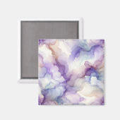 Bloeiende Orchidee Paarse Waterverf Abstracte Kuns Magneet (Voorkant / Achterkant)