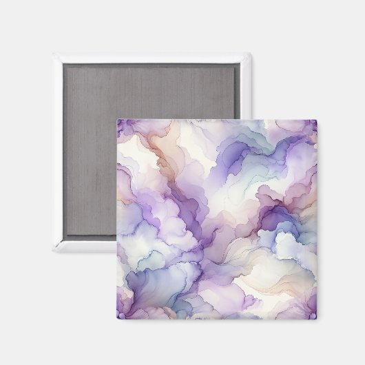 Bloeiende Orchidee Paarse Waterverf Abstracte Kuns Magneet (Voorkant / Achterkant)