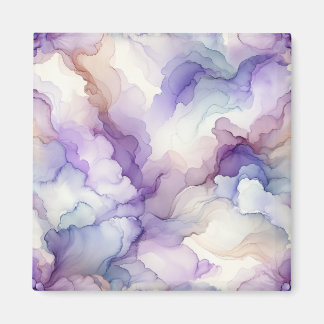 Bloeiende Orchidee Paarse Waterverf Abstracte Kuns Magneet