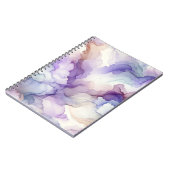 Bloeiende Orchidee Paarse Waterverf Abstracte Kuns Notitieboek (Linkerzijde)