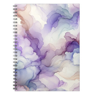 Bloeiende Orchidee Paarse Waterverf Abstracte Kuns Notitieboek