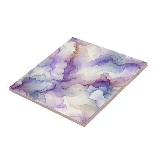 Bloeiende Orchidee Paarse Waterverf Abstracte Kuns Tegeltje (Zijkant)