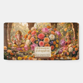 Bloeiende Overvloed - Ganesha & Lakshmi Spandoek