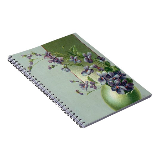  bloeiende paarse bloemen in een paasei notitieboek (Rechterzijde)