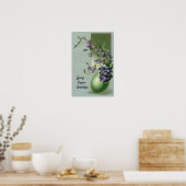  bloeiende paarse bloemen in een paasei poster (Keuken)