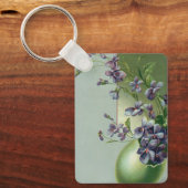  bloeiende paarse bloemen in een paasei sleutelhanger (Voorkant)
