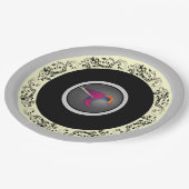 bloeiende paarse kolibrie papieren bordje (Gekanteld)