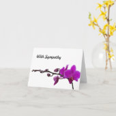 Bloeiende paarse orchideeën blanco sympathiekaart kaart (Gele Bloem)